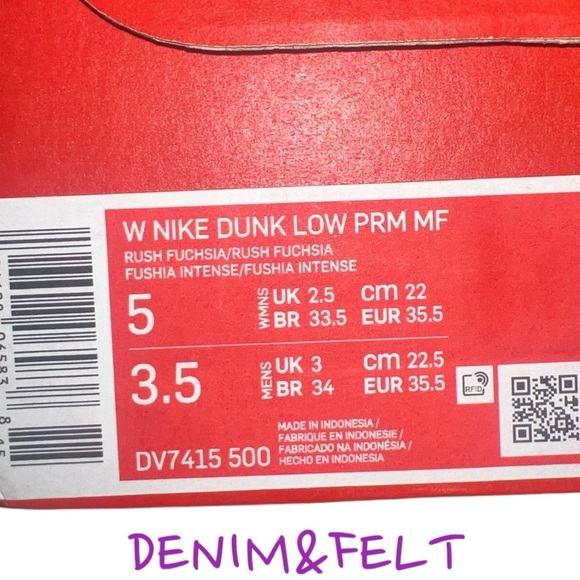 Nike
Nike Women's Dunk Low PRM MF / Rush Fuchsia | NEW/NIB!! 👟💜👟💜 - Picture 12 of 12